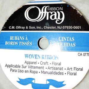 Ribbon new vintage Offray 5 yards 4.57 meters 1/4" 6 mm 100% MET. POLY